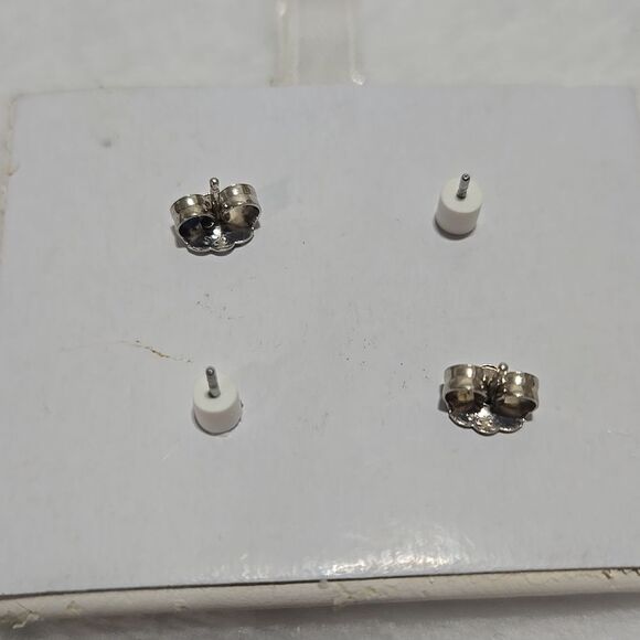 Platinum Plated Sterling Silver Earrings - Picture 4 of 7